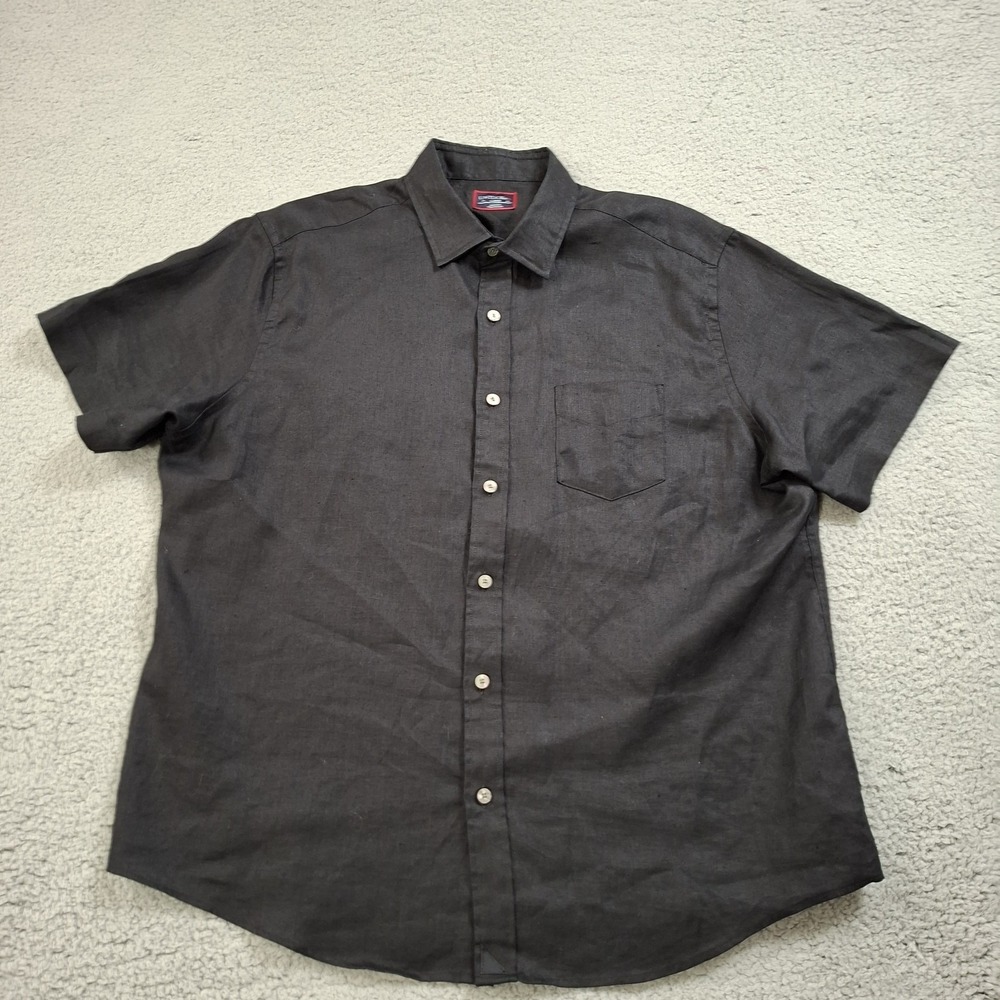 Untuckit Shirt Mens L Relaxed fit All Linen Wrinkle Resistant Button Up Beachy